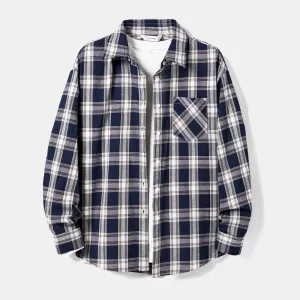 Family Matching Casual Cotton Plaid Long-sleeve Shirt Tops #1168808