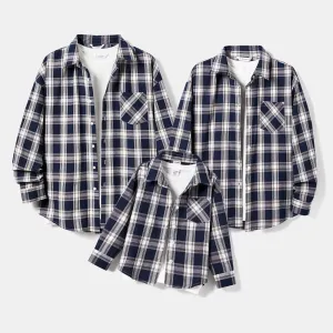 Family Matching Casual Cotton Plaid Long-sleeve Shirt Tops #1168809
