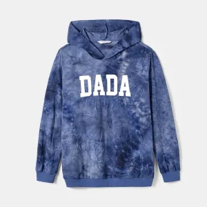 Family Matching Casual Hooded Tie-dyed Letters Print Cotton Long-sleeve Tops #1164017