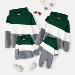 Family Matching Colorblock Long-sleeve Hoodies #227149