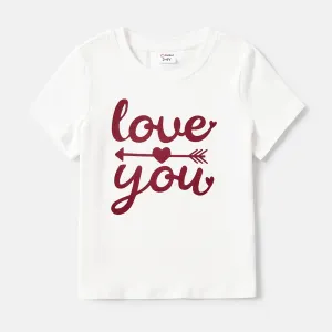 Family Matching Cotton Short-sleeve Letter Print Tee #234607
