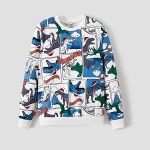 Family Matching Dinosaur All-over Print Long Sleeve Tops #1193369