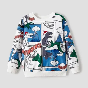 Family Matching Dinosaur All-over Print Long Sleeve Tops #1193373