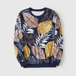 Family Matching Leaf Print Long-sleeve Sweatshirts #1066903