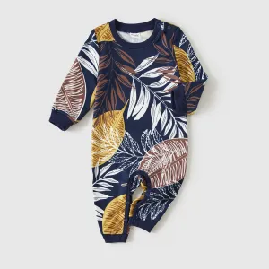 Family Matching Leaf Print Long-sleeve Sweatshirts #1066909