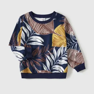 Family Matching Leaf Print Long-sleeve Sweatshirts #1066916