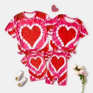 Family Matching Short-sleeve Tie Dye Heart Graphic T-shirts #899134