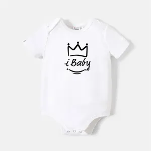 Go-Neat Water Repellent and Stain Resistant Family Matching Crown & Letter Print Short-sleeve Tee #1035547