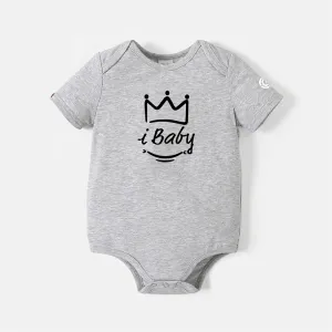 Go-Neat Water Repellent and Stain Resistant Family Matching Crown & Letter Print Short-sleeve Tee #1035561