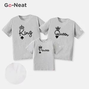 Go-Neat Water Repellent and Stain Resistant Family Matching Crown & Letter Print Short-sleeve Tee #872307
