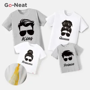 Go-Neat Water Repellent and Stain Resistant Family Matching Figure & Letter Print Short-sleeve Tee #205273