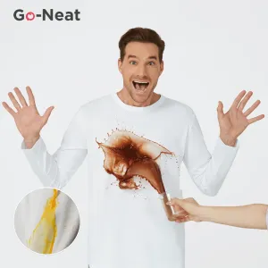 Go-Neat Water Repellent and Stain Resistant Family Matching Solid Short-sleeve Tee #931974