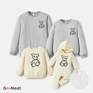 Go-Neat Water Repellent and Stain Resistant Matching Family Solid Color Bear Pattern Top/Jumpsuit #1192941
