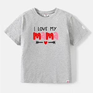 Go-Neat Water Repellent and Stain Resistant Mommy and Me Letter Print Short-sleeve Tee #1045482