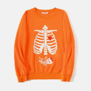 Halloween Glow In The Dark Skeleton Print Long-sleeve Pullover Sweatshirts #949199