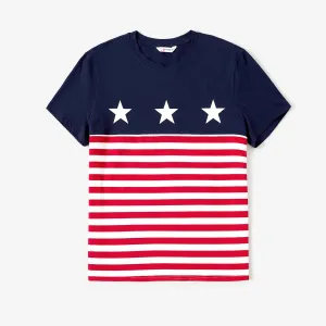 Independence Day Family Matching Star & Stripe Print Short-sleeve T-shirts #1033505