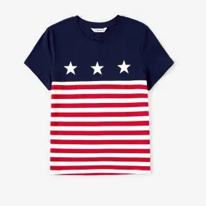 Independence Day Family Matching Star & Stripe Print Short-sleeve T-shirts #1033507