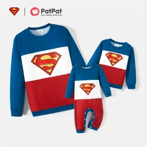 Superman Daddy and Me Long-sleeve Colorblock Graphic Sweatshirts #815593