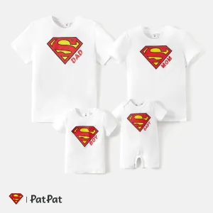 Superman Family Matching Cotton Short-sleeve Graphic White Tee #235051