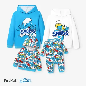 The Smurfs Family Matching Character Graphic Print Long-sleeve Hooded Tops #1196405