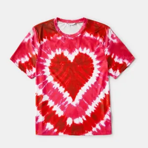 Family Matching Short-sleeve Tie Dye Heart Graphic T-shirts #225174