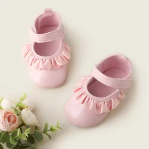 Baby Girl Sweet Ruffle Edge Velcro Prewalker Shoes #1327817