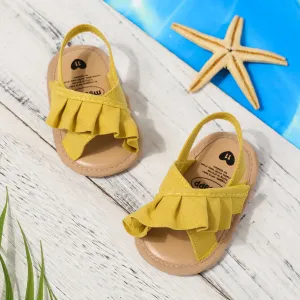 Baby Ruffle Sweet Solid Toddler Sandals #1045054