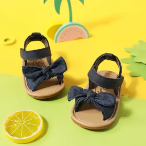 Baby / Toddler Bow Decor Denim Sandals Prewalker Shoes #233586