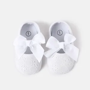 Baby / Toddler Bow Soft Sole Cloth Baptism Dresses Shoes #220715
