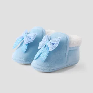 Baby & Toddler Girl Sweet Bow Decor Fleece Prewalker Shoes #1194358
