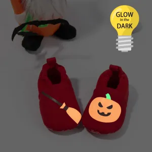 Baby / Toddler Halloween Pumpkin Pattern Red Prewalker Shoes #815443