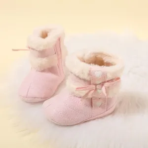 Baby / Toddler Pompom Decor Fleece-lining Prewalker Shoes #1007747