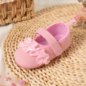 Baby/Toddler Ruffles decor Velcro Solid Prewalker Shoes #1050925