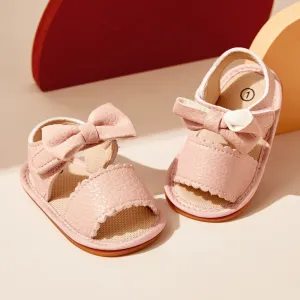 Baby / Toddler Solid Bowknot Velcro Closure Sandals #191895