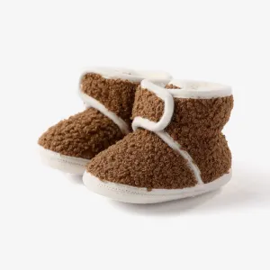 Baby & Toddler Solid Color Furry Velcro Prewalker Shoes #1190039