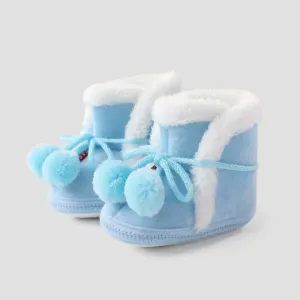 Christmas Baby & Toddler Pompom Decor Furry Prewalker Shoes #1192292