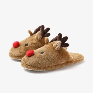 Christmas Family Matching 3D Cartoon Reindeer&Santa Pattern Slippers & Prewalker Shoes #1171895
