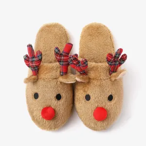 Christmas Family Matching 3D Cartoon Reindeer&Santa Pattern Slippers & Prewalker Shoes #1171900