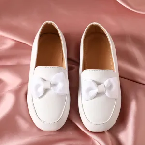 Toddler / Kid Bow Decor White Loafers #833955