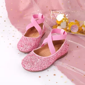 Toddler/Kid Crystal Round Toe Solid Shoes #1046165