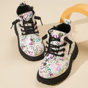 Toddler / Kid Fashion Letter Pattern Lace Up Boots (Zipper Color Random) #1016319
