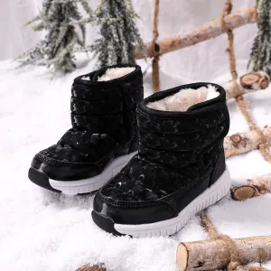 Toddler / Kid Fleece Lined Waterproof Black Thermal Snow Boots #1055439