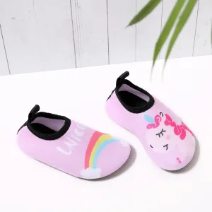 Toddler / Kid Rainbow Unicorn Letter Dinosaur Graphic Slip-on Water Shoes Aqua Socks #198745