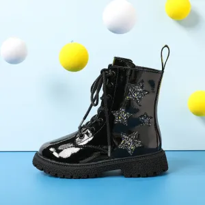 Toddler / Kid Sequin Heart Pattern Lace Up Boots #209693