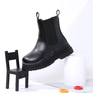Toddler / Kid Side Zipper Black Chelsea Boots #210995