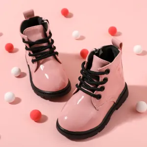 Toddler / Kid Side Zipper Lace Up Front Pink Boots(2 versions shipped randomly) #206610