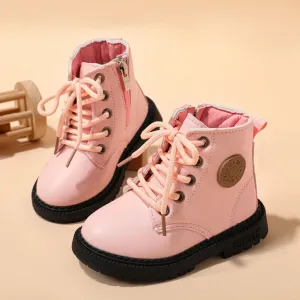Toddler / Kid Solid Lace-up Fleece-lining  Casual Boots #1178951