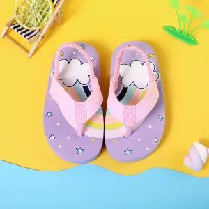 Toddler/Kid Unicorn Rainbow Print Flip-flops Slippers #1041919
