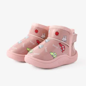 Toddler & Kids Childlike Cartoon Vehicle & Rabbit Print Fleece Snow Boots #1212010