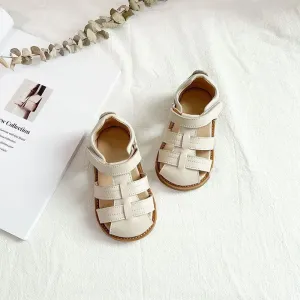 Toddler/Kids Girl/Boy Casual Solid Hollow Out Leather Sandals #1329111